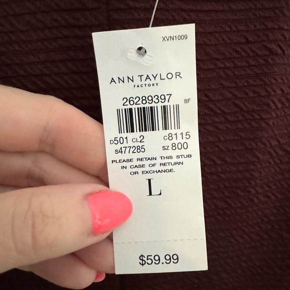 NWT Ann Taylor Knit Tank w/ Pearl & Rhinestone Accent Collar Size Large - Picture 5 of 5